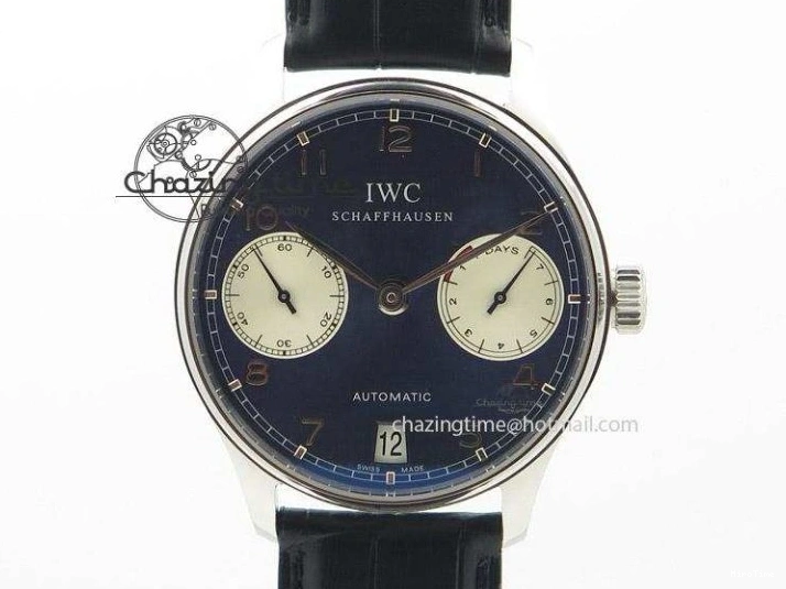 MIROTIME 0505 Portuguese Real PR Real Annual Calendar IW503502 ZF 1:1 Best Edition Black Dial Steel Markers on Black Leather Strap A StreetReady 7134